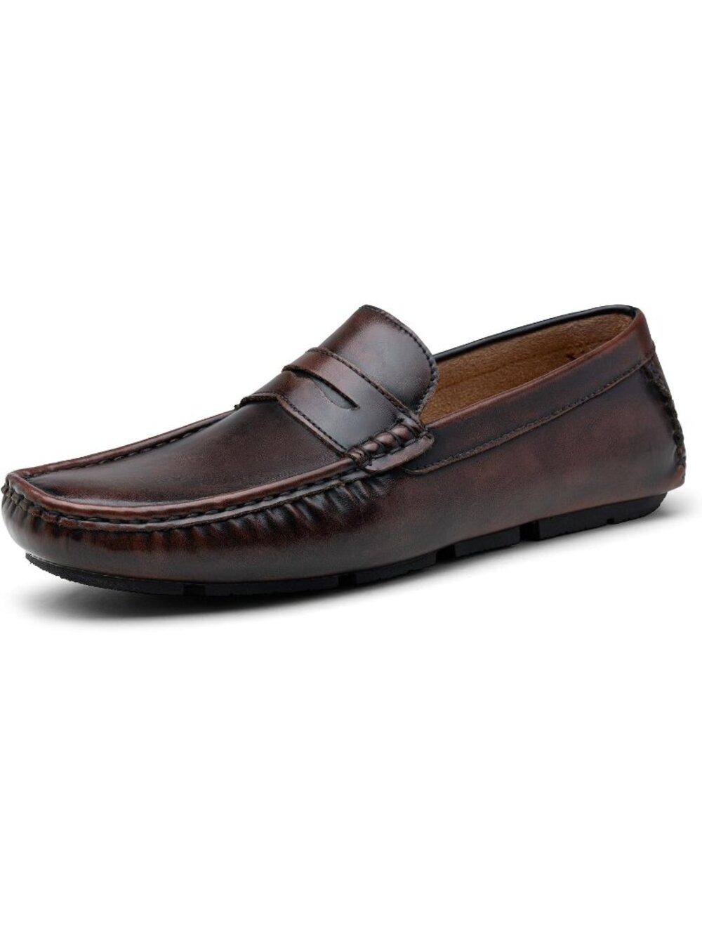 Jousen Men's Brown Closed Toe Classic Lightweight Moccasins Penny Loafers